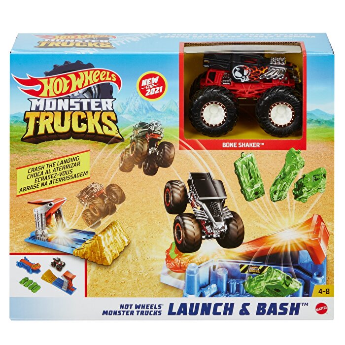 Hot Wheels Monster Trucks Fırlat ve Çarpış Oyun Seti GVK08 XF8634