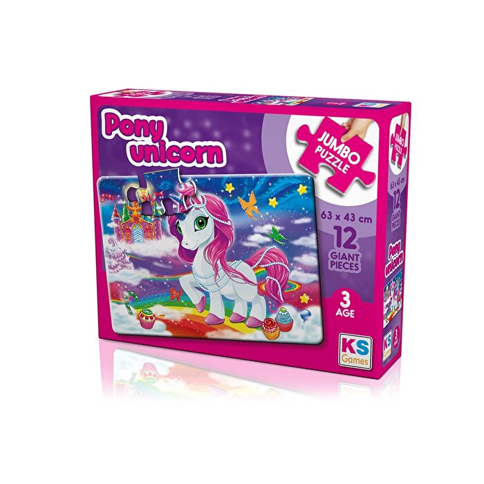 Ks Puzzle Pony Unicorn Jumbo Boy Puzzle 12 Parça