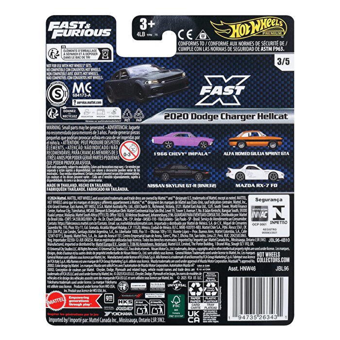 Hot Wheels Hızlı ve Öfkeli Premium Arabalar 2020 Dodge Charger Hellcat JBL96
