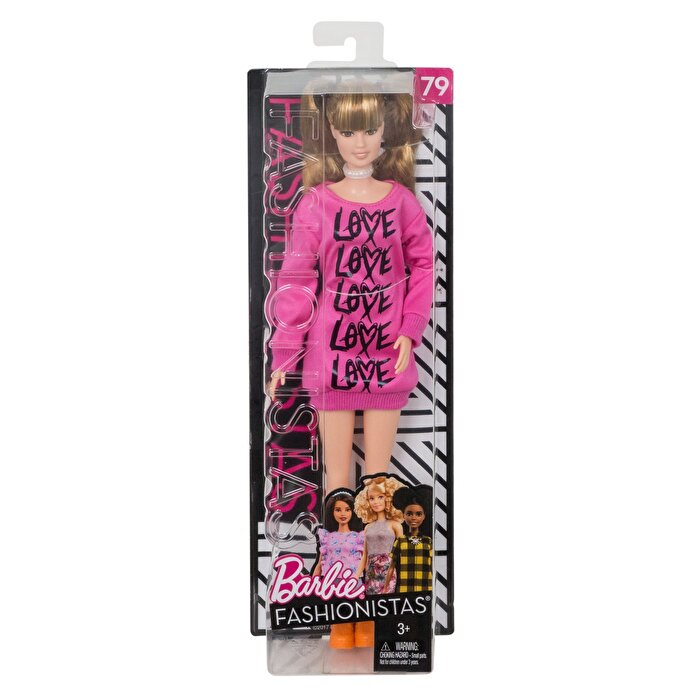 Barbie Büyüleyici Parti Bebekleri Love Desenli Pembe Elbiseli FJF44