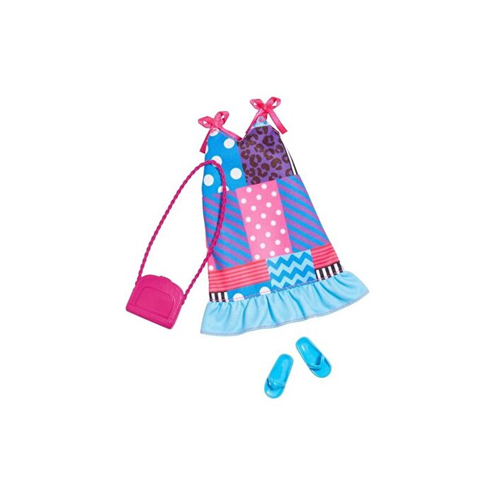 Barbie'nin Kıyafet Koleksiyonu Beyaz Puantiyeli Pembe Çantalı HBV36