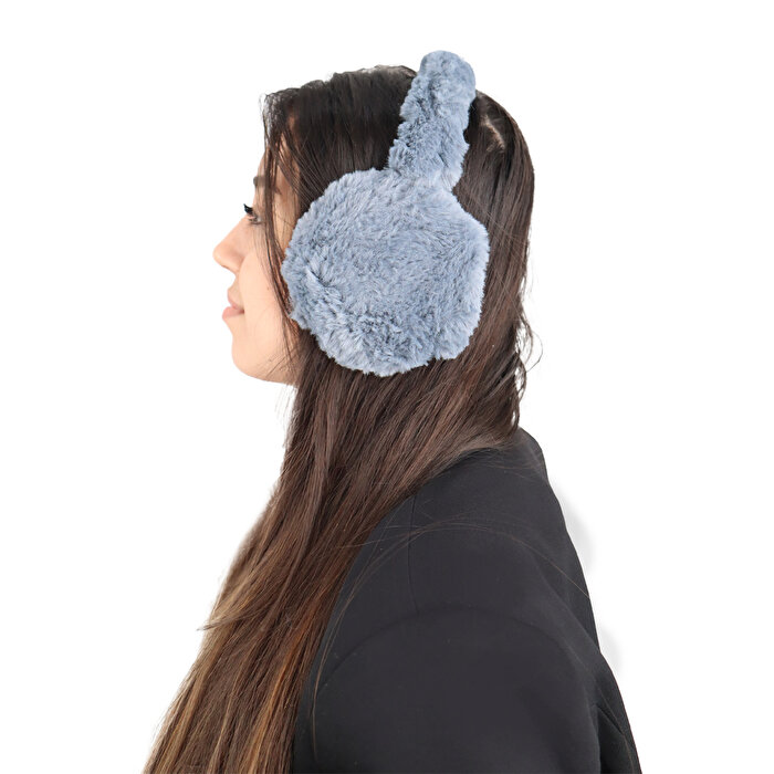 Peluş Kulaklık Gri