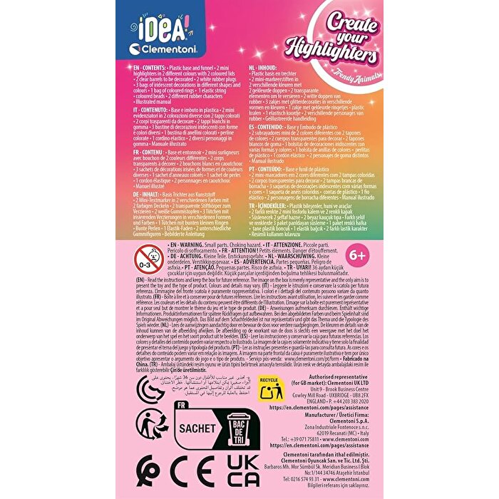 Clementoni Idea Fosforlu Kalem Tasarım Standı Trendy Animals