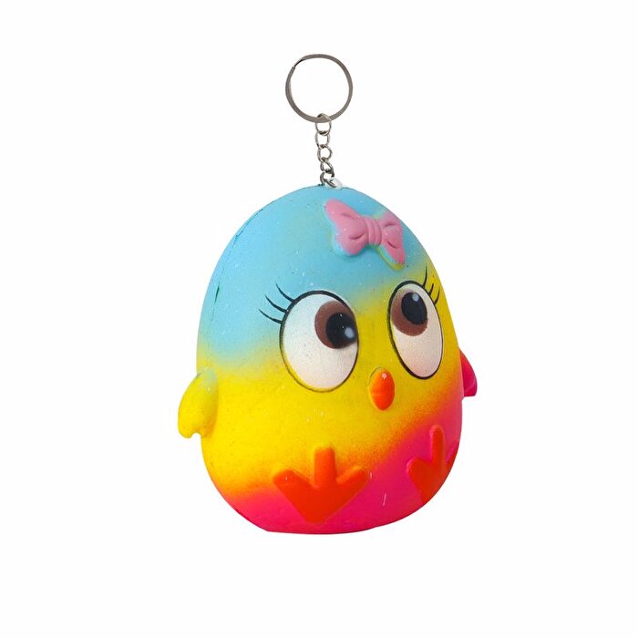 Büyük Squeeze Anahtarlık Mavi Turuncu Civciv