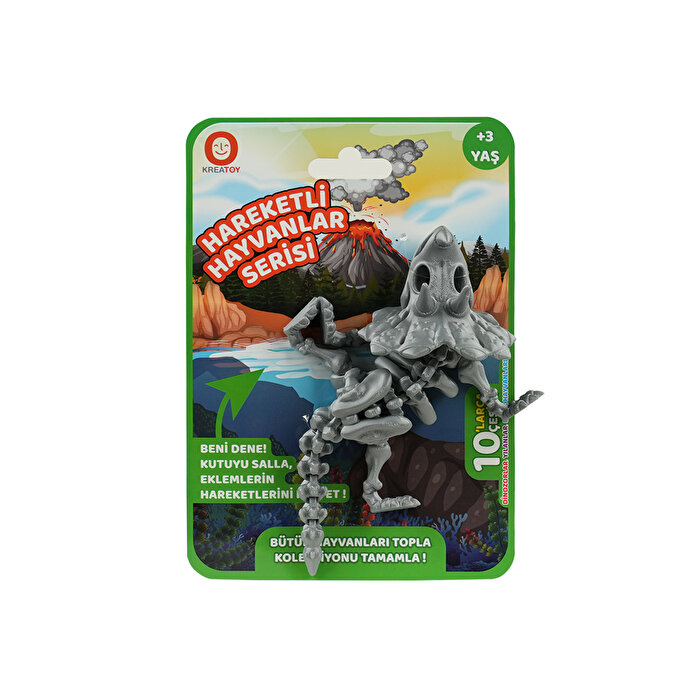 Hareketli Hayvanlar Serisi Gri Triceratops