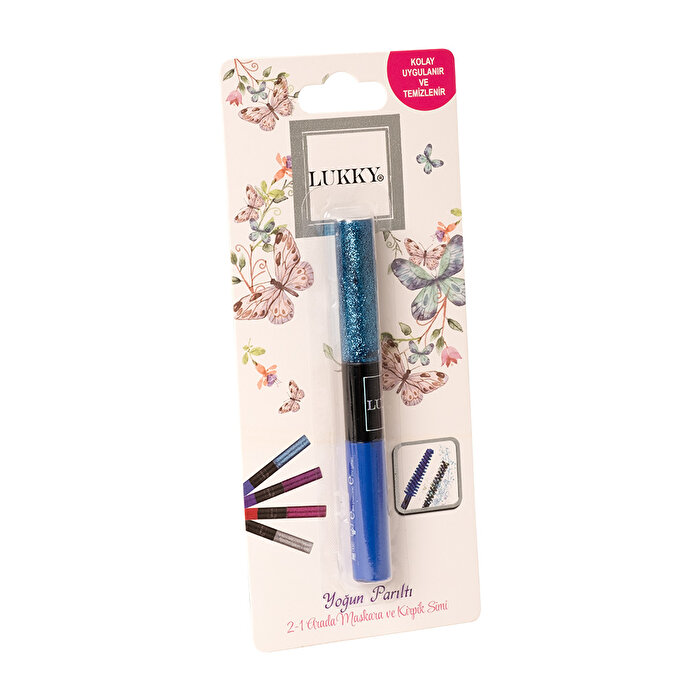 Lukky 2'si 1 Arada Maskara ve Kirpikler Simi Mavi