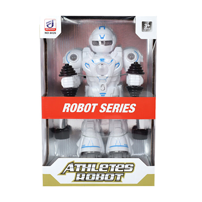 Sesli ve Işıklı Sporcu Mavi Robot