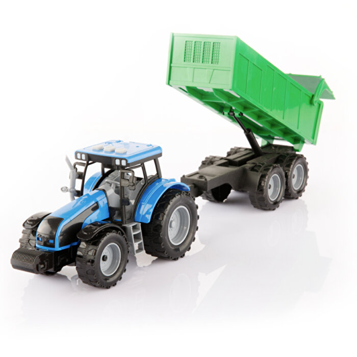 Römorklu Pilli Traktör Mavi