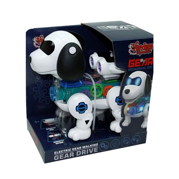Işıklı, Müzikli ve Hareketli Beyaz Robot Köpek