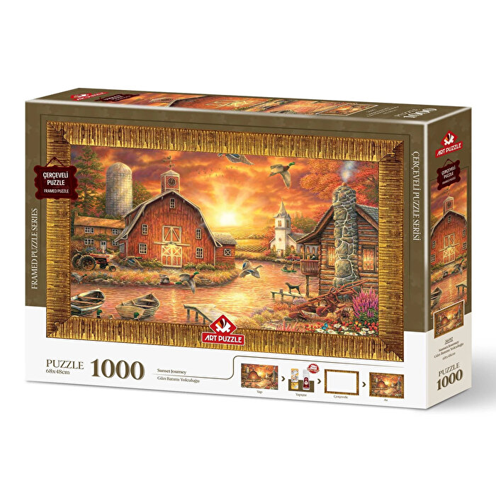 Gün Batımı Yolculuğu Çerçeveli Puzzle 1000 Parça