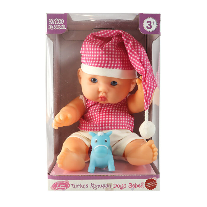 Doğa Et Bebek ve Minik Arkadaşı Fuşya Kareli Elbise