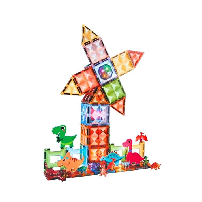Magnetic Tiles 3D Mıktnatıslı Light Manyetik Yapı Blokları 82 Parça