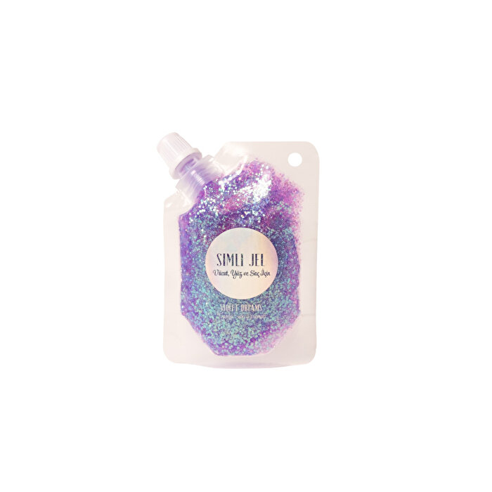 Lukky Yüz ve Vücut Parıltılı Mor Simli Jel