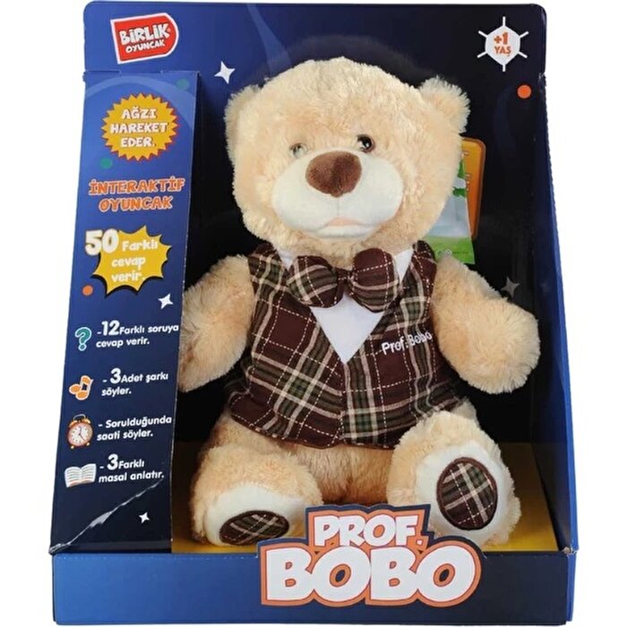 Türkçe Sesli Konuşan Prof. Bobo Peluş Krem Rengi