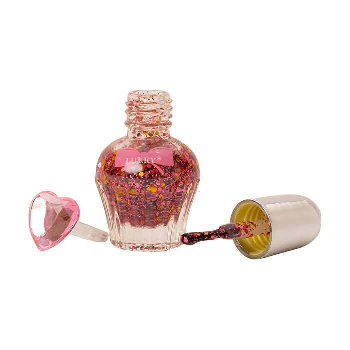 Lukky Su Bazlı Parlak Pembe Konfeti Soyulabilir Oje