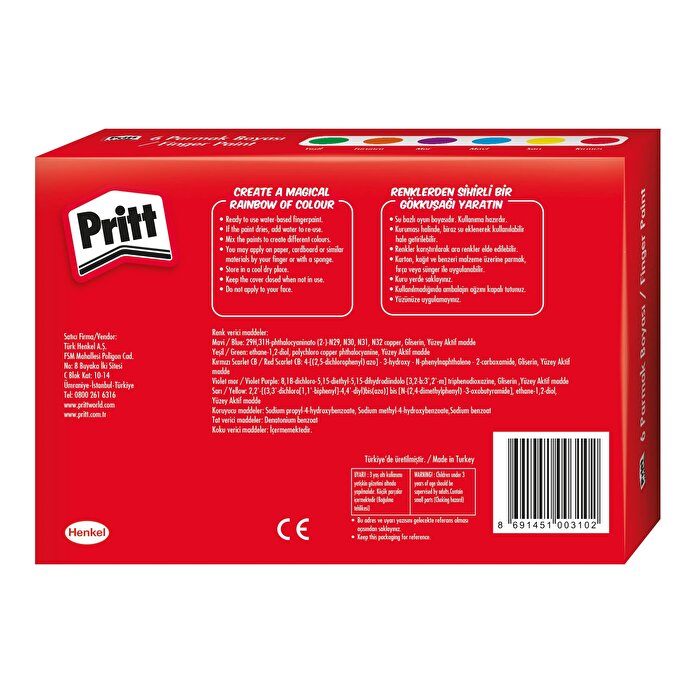 Pritt 6'lı Parmak Boyası 30 Ml