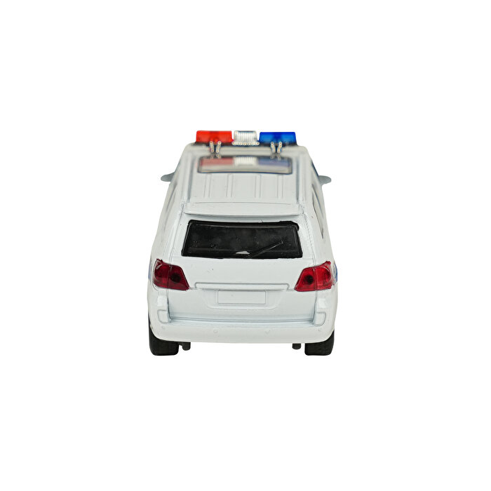Sesli Işıklı Metal Çek Bırak Polis Arabası Beyaz Jeep