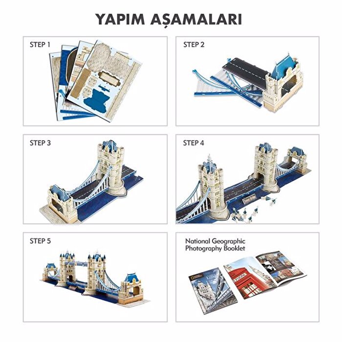 Cubic Fun Puzzle National Geographic Tower Köprüsü 3D Puzzle
