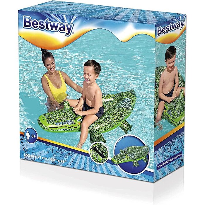 Bestway Yüzen Timsah Tutunmalı Şişme Yatak 152 x 71 Cm
