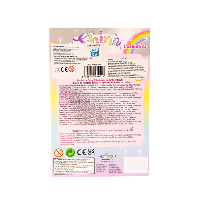 Hot Focus Rainbow Parıltılı Far ve Ruj Seti