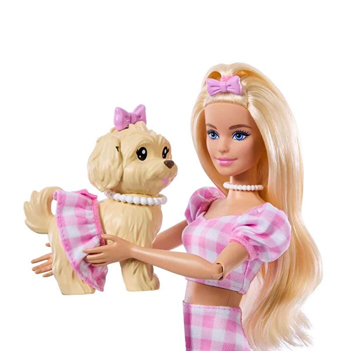Barbie Uyumlu Dostlar Sarı Saçlı Bebek ve Köpekçiği JFP36