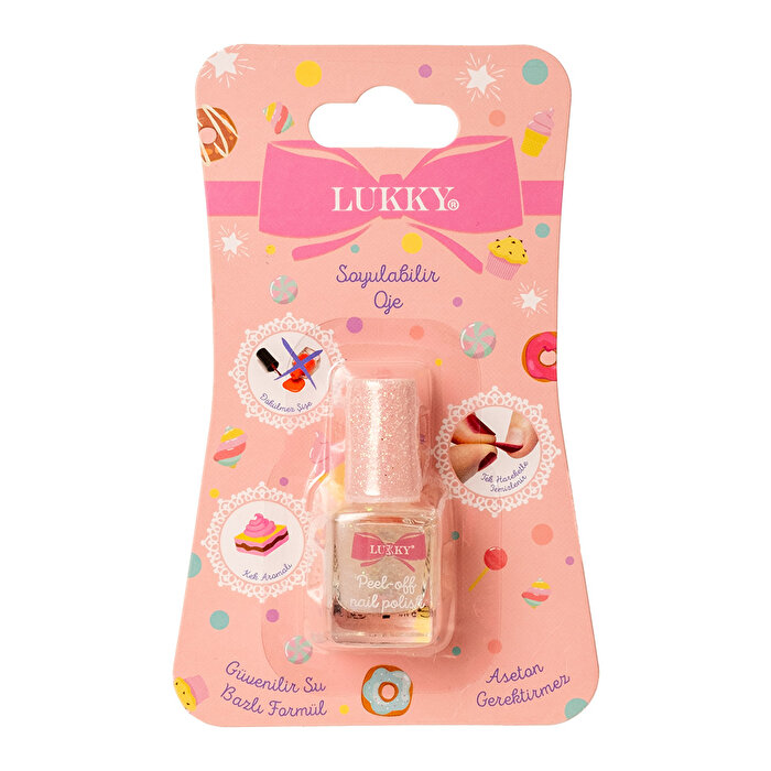 Lukky Su Bazlı Parlak Kalpli İnci Pırıltılı Oje