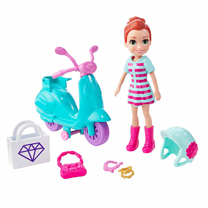 Polly Pocket ve Bisikleti Oyun Setleri Scooter'la Alışverişte GFP95