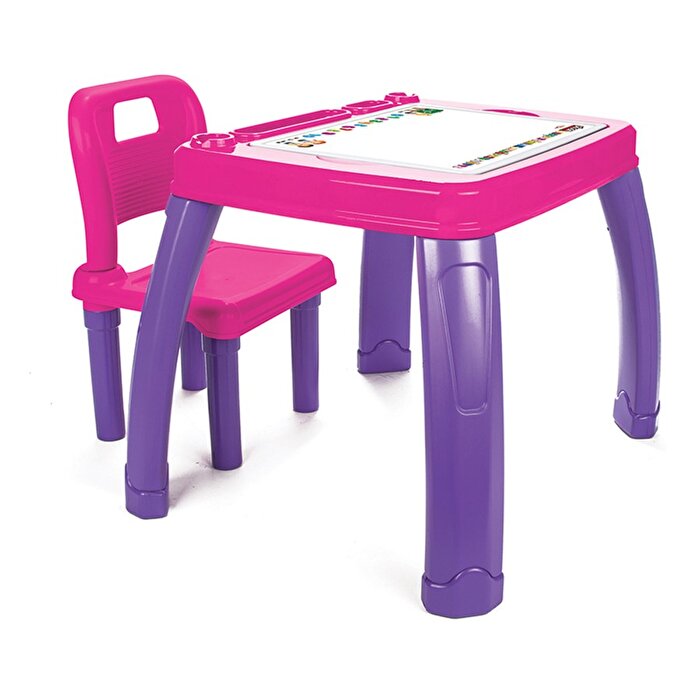 Pilsan Sandalyeli Çalışma Masa Pembe