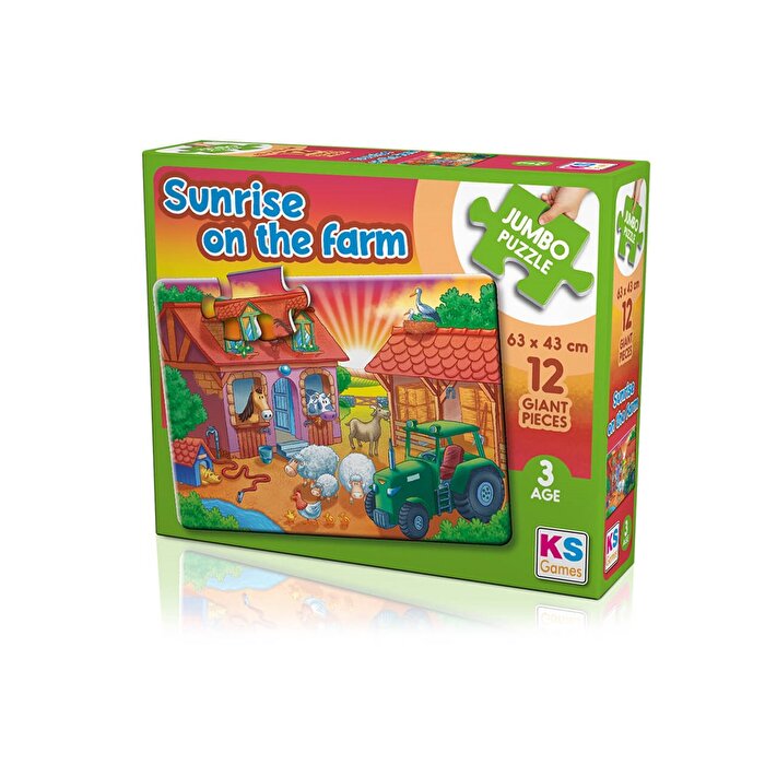Ks Puzzle Sunrise On The Farm Jumbo Boy Puzzle 12 Parça