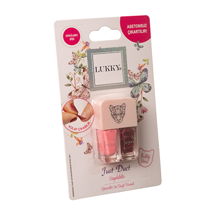 Lukky Su Bazlı 2'si 1 arada Soyulabilir Pembe Oje