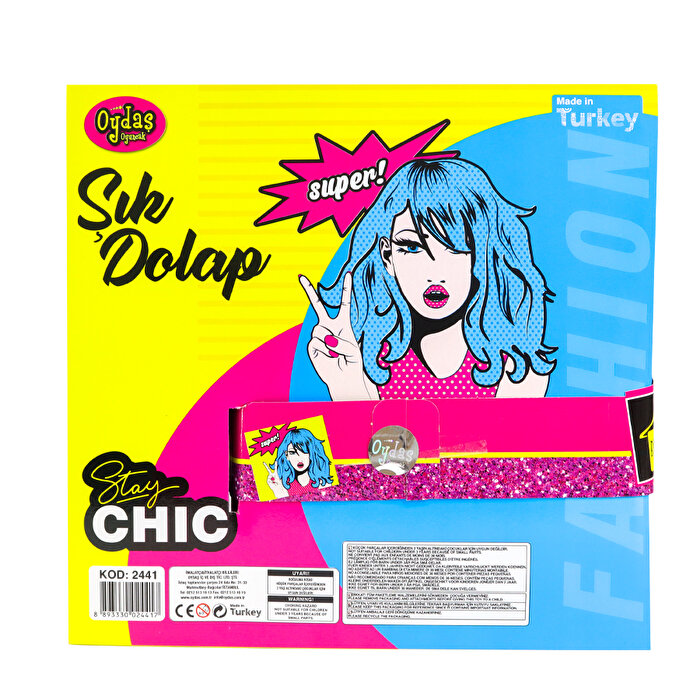 Anlily Elbise Dolabı Bebekli Koyu Pembe