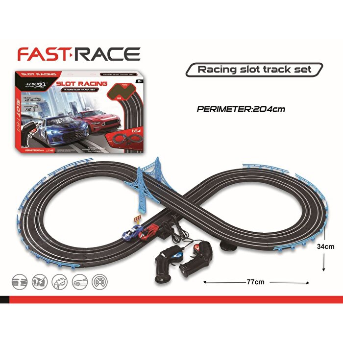 Pilli 2 Araçlı Yarış Seti 1:64 Kırmızı Lacivert Araba