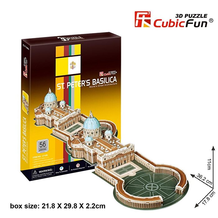 Cubic Fun 3D Puzzle St. Peter's Basilica Vatikan İtalya