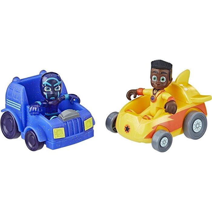 Pijamaskeliler Kahramanlar Kötülere Karşı İkili Yarış Seti Newton Star ve Night Ninja F4587