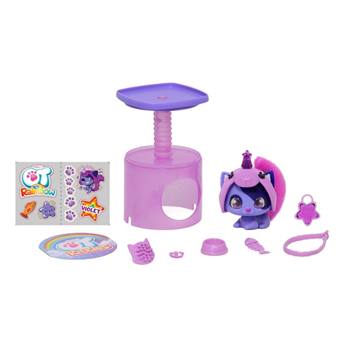 QT Kittie Gökkuşağı Serisi Sürpriz Aksesuarlı Yavru Kedi Rocky