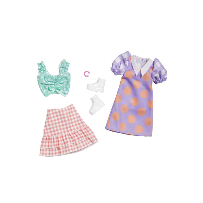 Barbie'nin Kıyafet Koleksiyonu İkili Paketler Pötikareli Etek HBV70