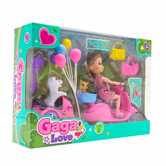 Gaga Love ve Köpeği Motosiklet Gezisi Pembe