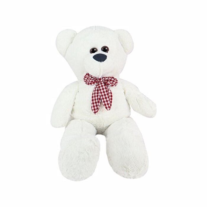 Büyük Kurdelalı Beyaz Papyonlu Ayı 80 Cm