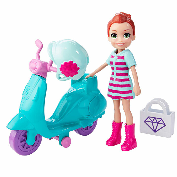 Polly Pocket ve Bisikleti Oyun Setleri Scooter'la Alışverişte GFP95