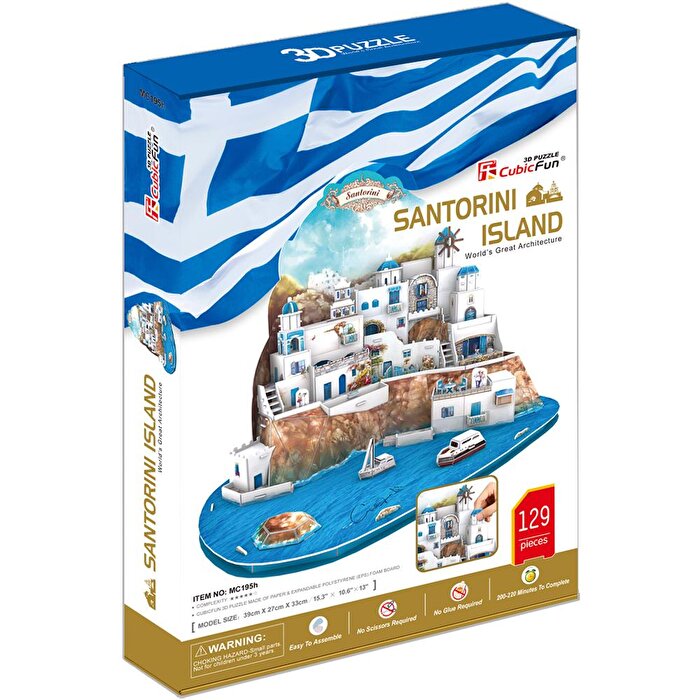 Cubic Fun 3D Puzzle 129 Parça Santorini Adası