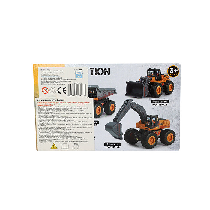 Sesli Işıklı Pilli Eğlenceli İnşaat Kazıcı