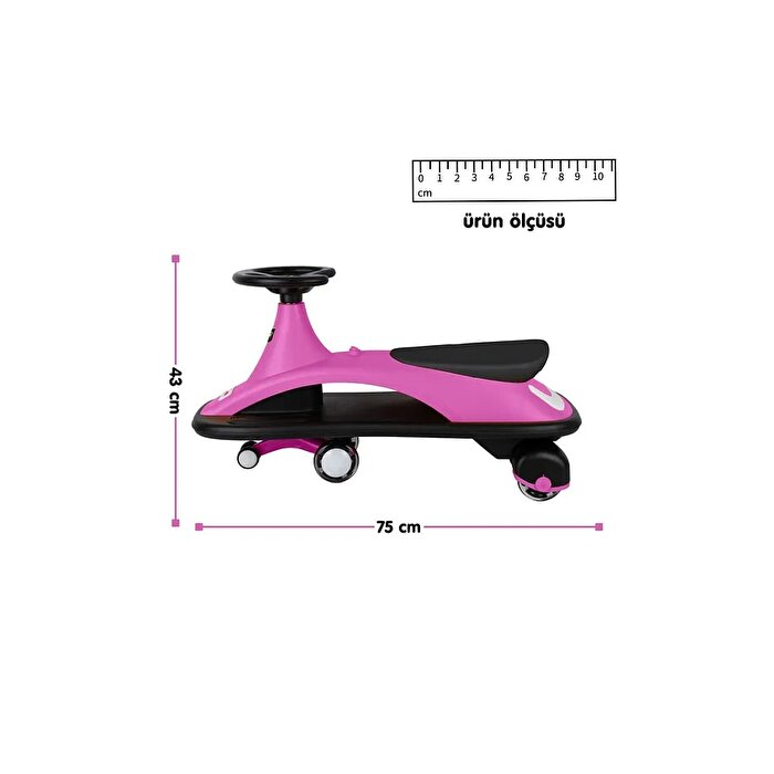 Sesli ve Işıklı Royal Swing Car Pembe