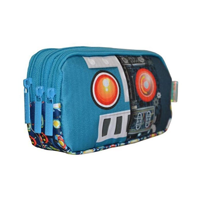 Kaukko Kids&Love 3 Bölmeli Sweet Robot Kalem Çantası