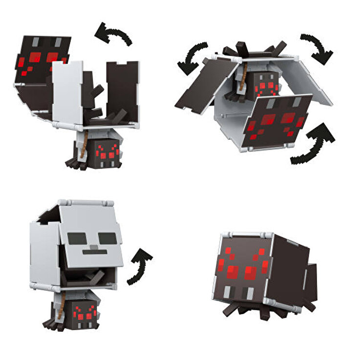 Minecraft Flipping 2'si 1 Arada Figür Spider Jockey + Spider JCN24