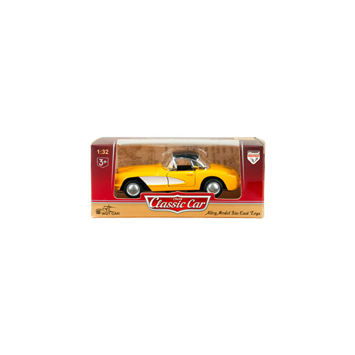 Die Cast 1:32 Klasik Roadster Çek Bırak Araba Sarı