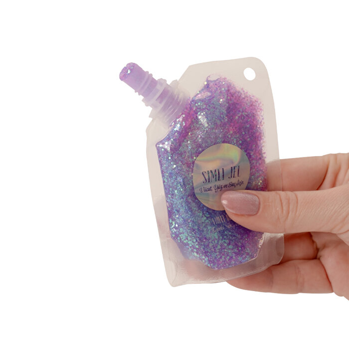 Lukky Yüz ve Vücut Parıltılı Mor Simli Jel