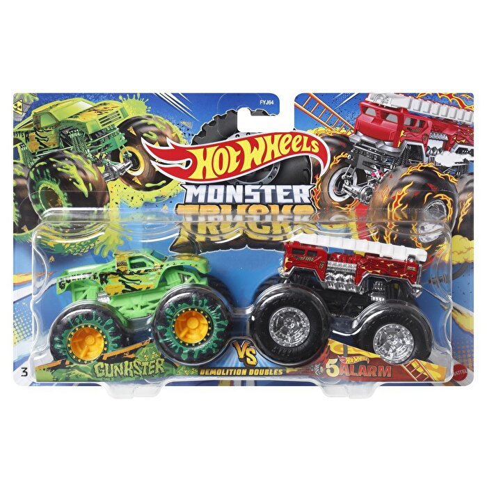 Hot Wheels Monster Trucks Güçlü İkili 1:64 Arabalar Gunkster vs 5 Alarm HLT69