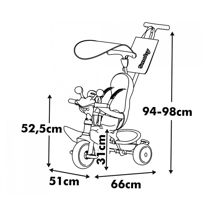 Smoby Baby Driver Gri Üç Tekerlekli Bisiklet