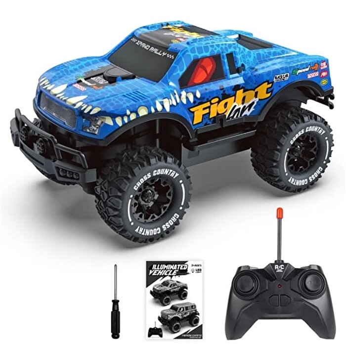 1:20 Fight Kumandalı Full Fonksi̇yon Işıklı Araba Kamyonet Mavi̇