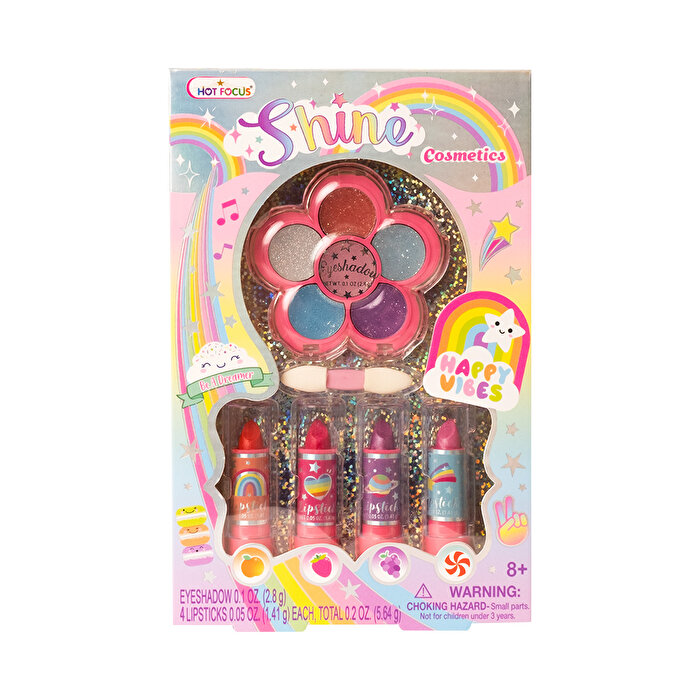 Hot Focus Rainbow Parıltılı Far ve Ruj Seti